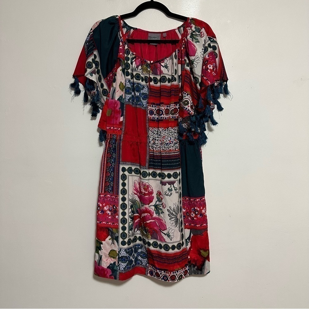 Anthro Vanessa Virginia Persian Rose Handkerchief Printed Dress - Picture 2 of 8